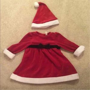 Baby Santa Dress 6-9 months with hat